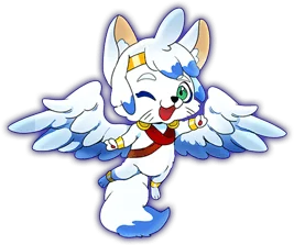 The winged cat in a Santa hat from Starlight Christmas