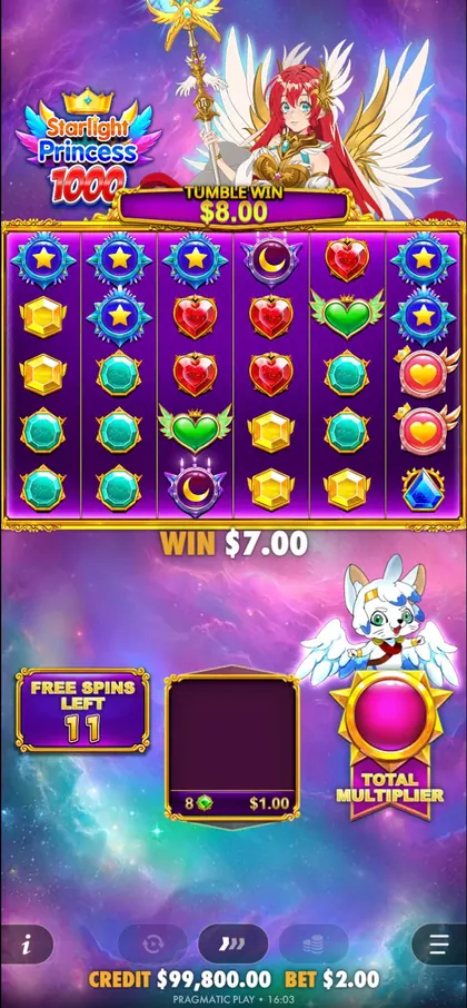 Starlight Princess 1000 free spins on a phone
