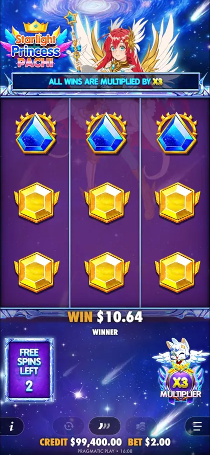 Super Free Spins with an x3 multiplier on a phone