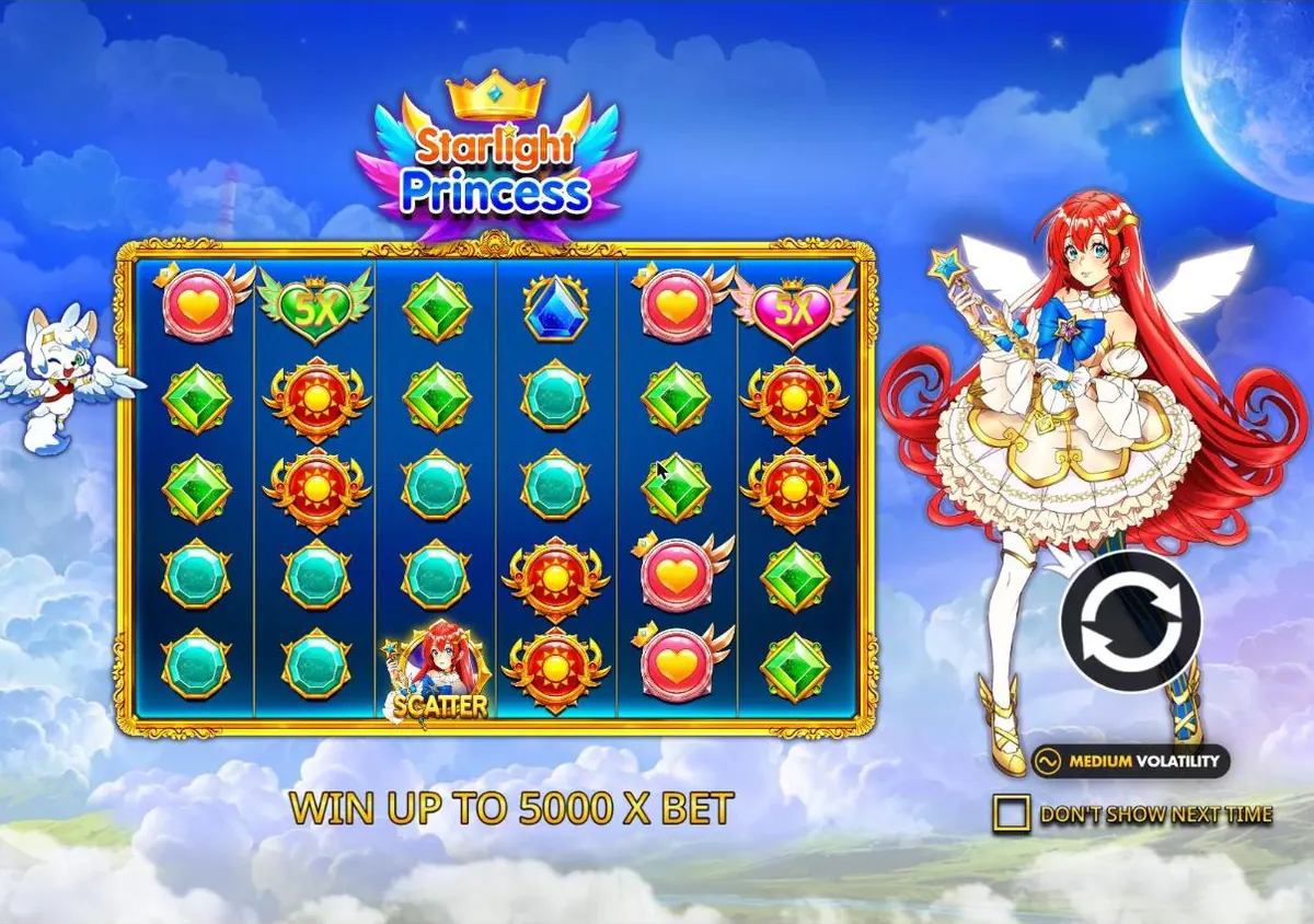 Starlight Princess start screen in the official demo